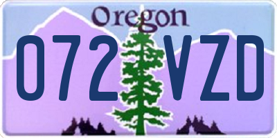 OR license plate 072VZD