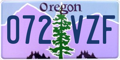 OR license plate 072VZF