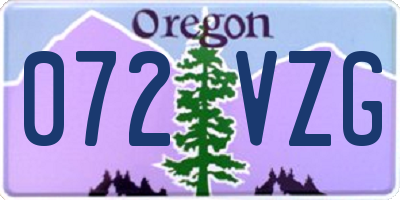 OR license plate 072VZG