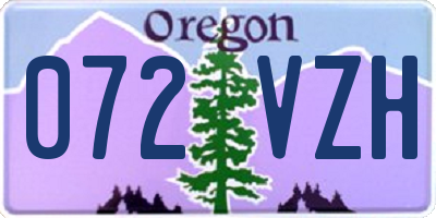 OR license plate 072VZH