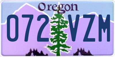 OR license plate 072VZM