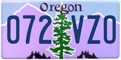 OR license plate 072VZO