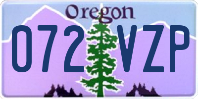 OR license plate 072VZP
