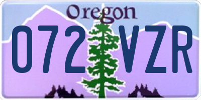 OR license plate 072VZR