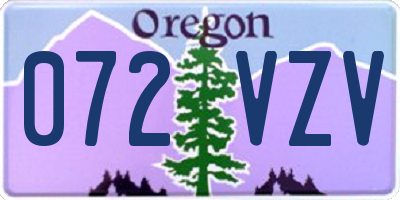 OR license plate 072VZV