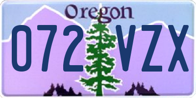 OR license plate 072VZX