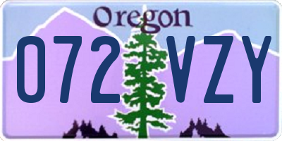 OR license plate 072VZY