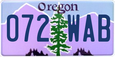 OR license plate 072WAB