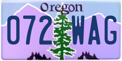 OR license plate 072WAG