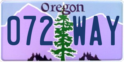 OR license plate 072WAY