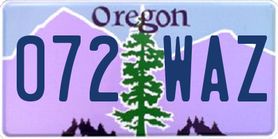 OR license plate 072WAZ