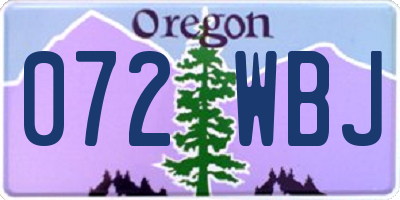 OR license plate 072WBJ