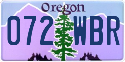 OR license plate 072WBR