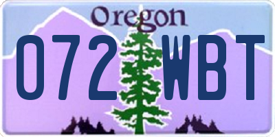 OR license plate 072WBT