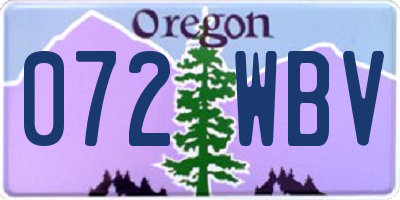 OR license plate 072WBV