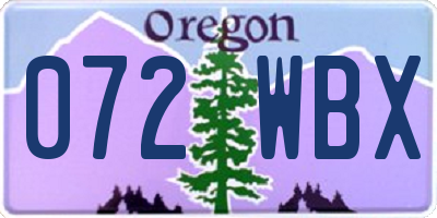 OR license plate 072WBX