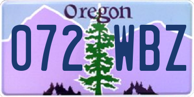 OR license plate 072WBZ