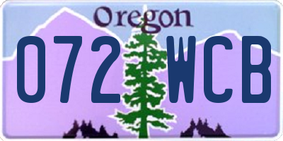 OR license plate 072WCB