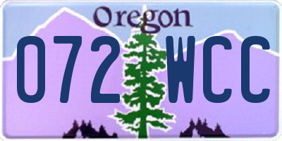 OR license plate 072WCC