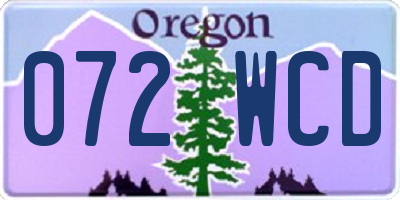 OR license plate 072WCD