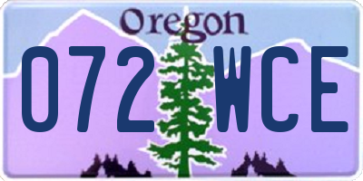 OR license plate 072WCE