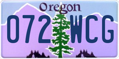 OR license plate 072WCG