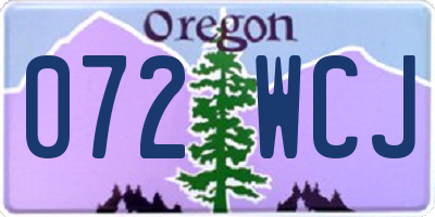 OR license plate 072WCJ