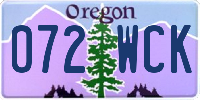 OR license plate 072WCK