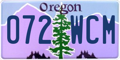 OR license plate 072WCM