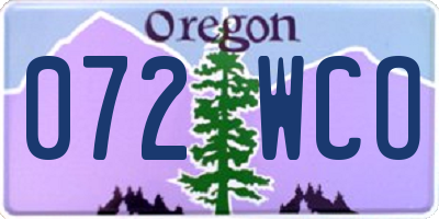 OR license plate 072WCO