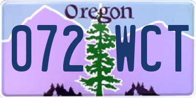OR license plate 072WCT