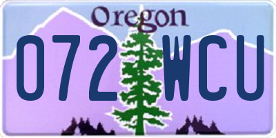 OR license plate 072WCU