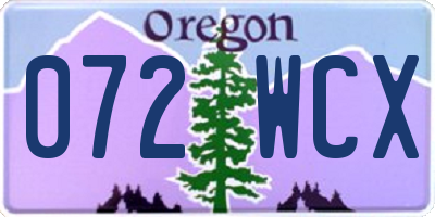 OR license plate 072WCX