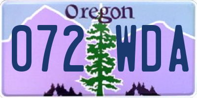 OR license plate 072WDA