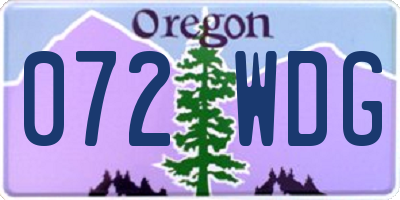 OR license plate 072WDG