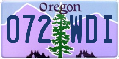 OR license plate 072WDI