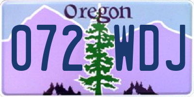 OR license plate 072WDJ
