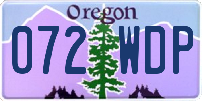 OR license plate 072WDP