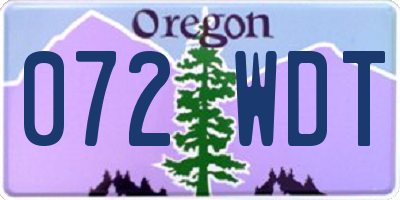 OR license plate 072WDT