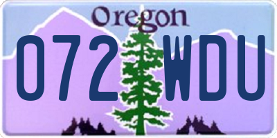 OR license plate 072WDU