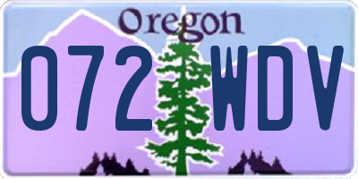 OR license plate 072WDV