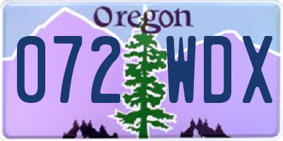 OR license plate 072WDX