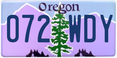 OR license plate 072WDY