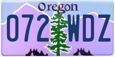 OR license plate 072WDZ