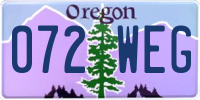 OR license plate 072WEG