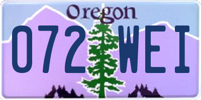 OR license plate 072WEI