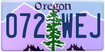 OR license plate 072WEJ