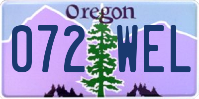 OR license plate 072WEL