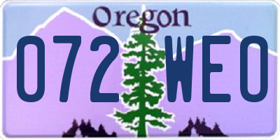 OR license plate 072WEO