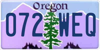 OR license plate 072WEQ